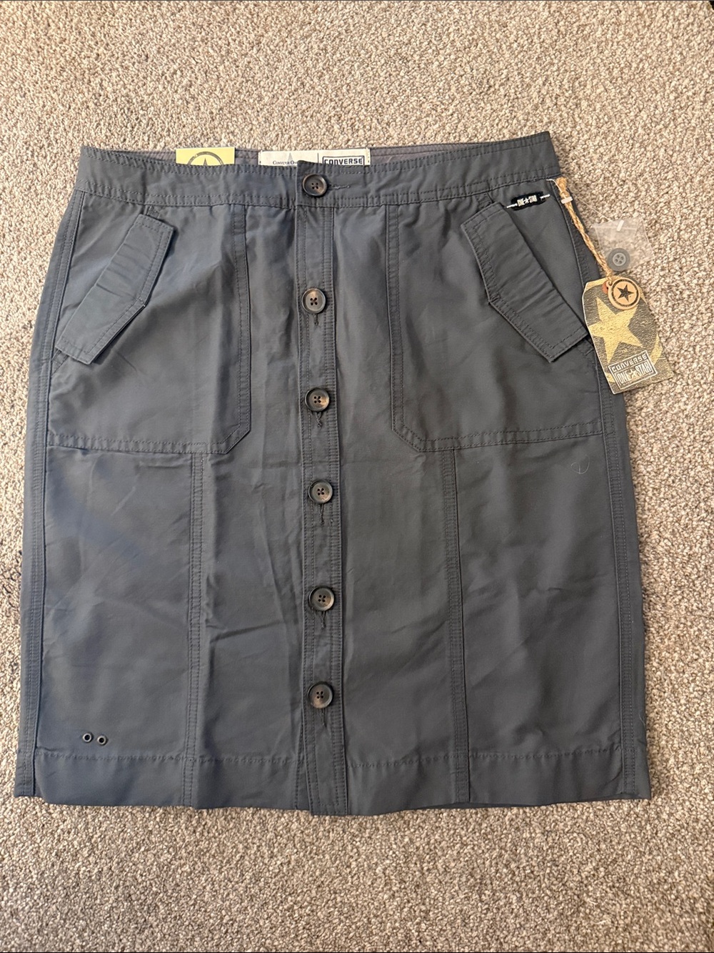 Converse Women's Button-Front Pencil Skirt in Charcoal Gray